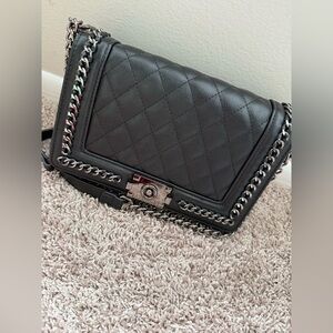 Black Quilted Chain Bag